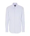 Giorgio Armani Fitted Long Sleeve Lapel All-over Striped Casual Shirt In White