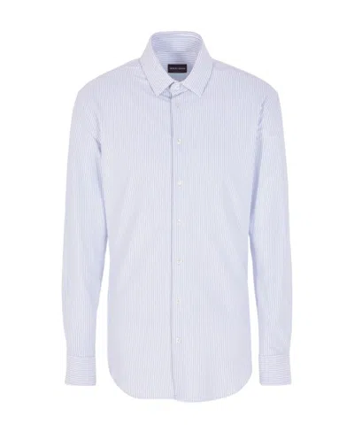 GIORGIO ARMANI STRIPED LONG-SLEEVED SHIRT