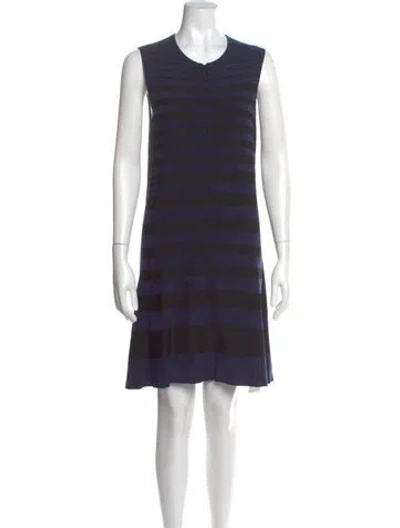 Pre-owned Giorgio Armani Striped Mini Dress W/ Tags In Blue