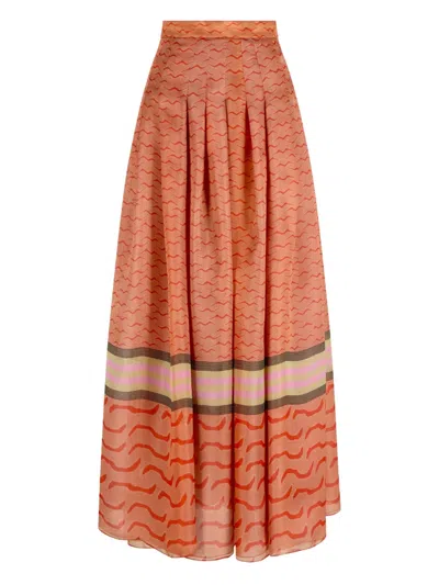 GIORGIO ARMANI STRIPED PATTERN MAXI SKIRT