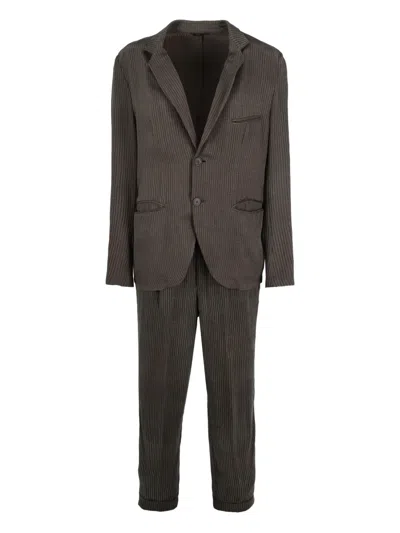 Pre-owned Giorgio Armani Striped-pattern Suit In Gray