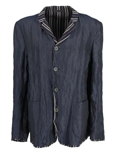 Pre-owned Giorgio Armani Striped-pattern Suit (set Of Three) In Blue