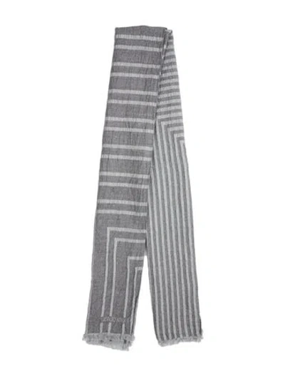 Pre-owned Giorgio Armani Striped Scarf In Gray