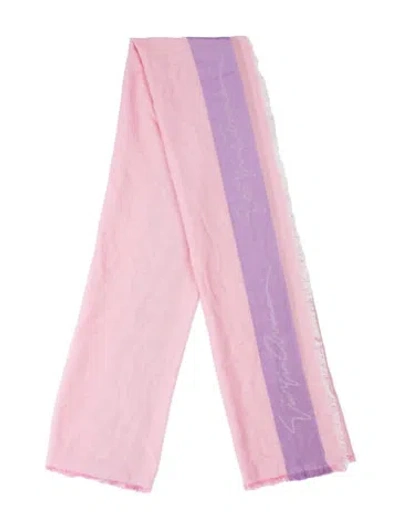 Pre-owned Giorgio Armani Striped Scarf In Pink