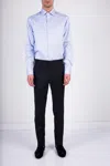 Giorgio Armani Cotton Striped Shirt In Blue