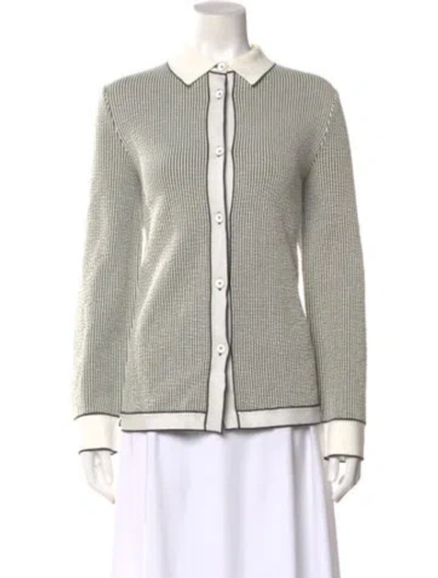 Pre-owned Giorgio Armani Striped Sweater In White