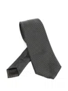 Giorgio Armani Silk And Cotton Tie Ties And Bow Ties Black In Black