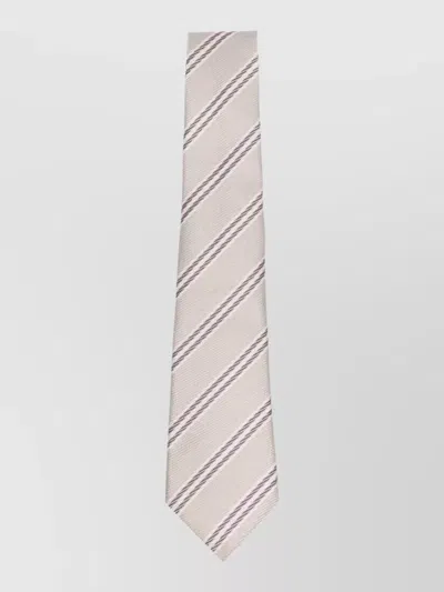 Giorgio Armani Striped Tie Pointed Tip Linear Pattern In Multi