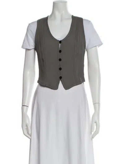 Pre-owned Giorgio Armani Striped Vest W/ Tags In Gray