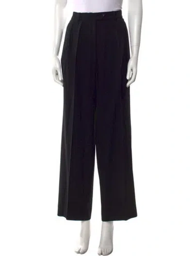 Pre-owned Giorgio Armani Striped Wide Leg Pants In Black