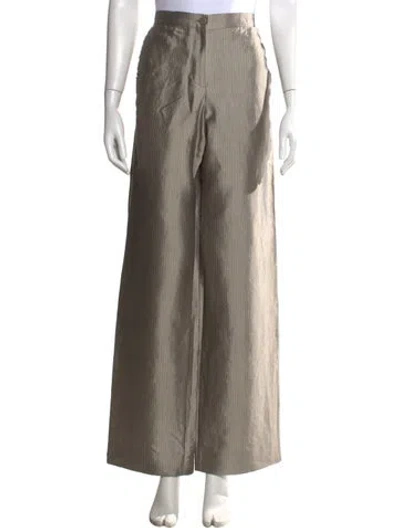 Pre-owned Giorgio Armani Striped Wide Leg Pants In Neutral