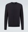 Giorgio Armani Embroidered Stretch Wool Blend Sweater In Multi