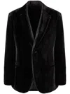 Giorgio Armani Studded-trim Velvet Blazer In Mc023 Black