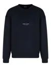 Giorgio Armani Micromodal Jersey Crew-neck Sweatshirt Clothing In Azul