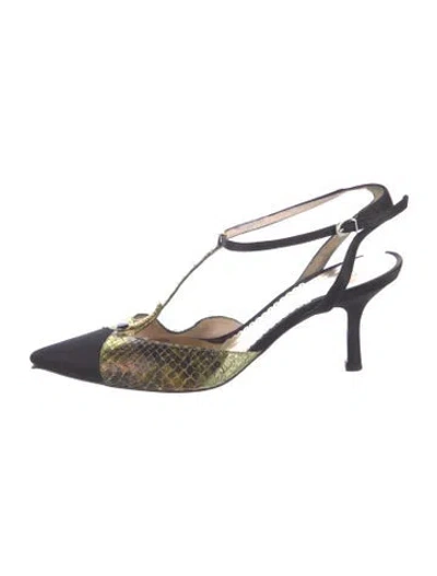 Pre-owned Giorgio Armani Suede Animal Print Pumps In Blue