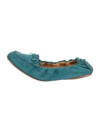 Pre-owned Giorgio Armani Suede Ballet Flats In Blue