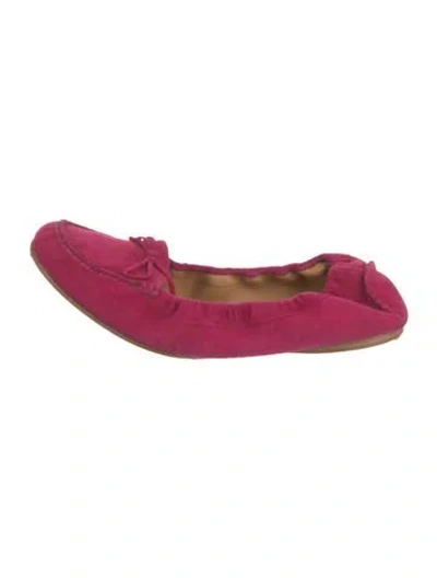 Pre-owned Giorgio Armani Suede Ballet Flats In Pink