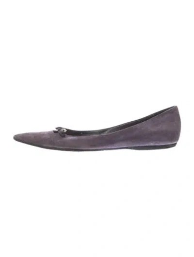 Pre-owned Giorgio Armani Suede Ballet Flats In Purple