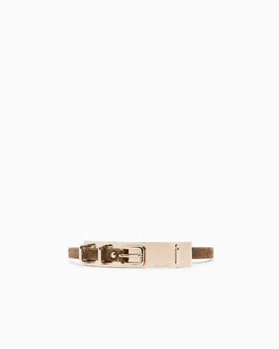 Giorgio Armani Suede Belt In Brown