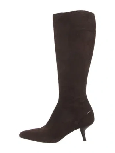 Pre-owned Giorgio Armani Suede Boots In Brown