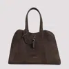 Giorgio Armani Suede Calf Leather Handbag In Brown