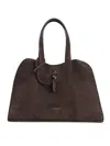Giorgio Armani Suede Calf Leather Handbag In Brown