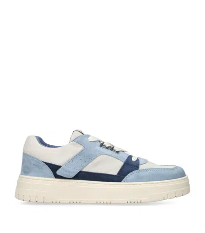 Giorgio Armani Kids'  Suede City Sneakers In Blue