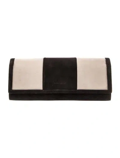 Pre-owned Giorgio Armani Suede Clutch In Neutrals