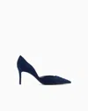 Giorgio Armani Suede Court Shoes In Blue