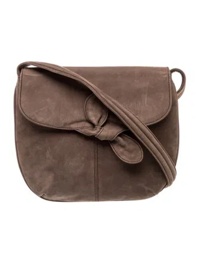 Pre-owned Giorgio Armani Suede Crossbody Bag In Brown