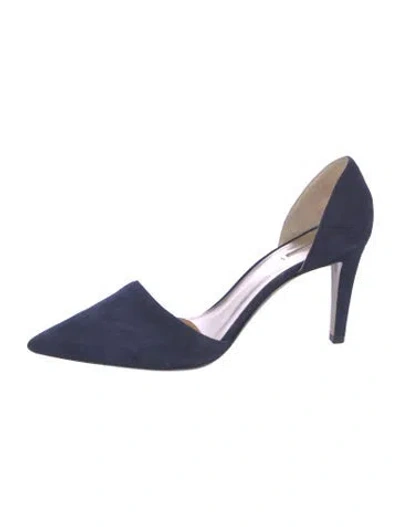Pre-owned Giorgio Armani Suede D'orsay Pumps In Blue