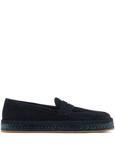 Giorgio Armani Suede Espadrilles In Black