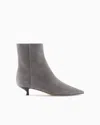Giorgio Armani Suede Heeled Ankle Boots In Grey