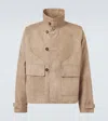 Giorgio Armani Suede Jacket In Beige