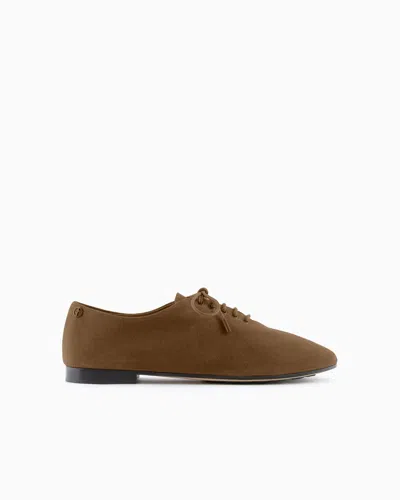 Giorgio Armani Suede Lace-ups In Brown