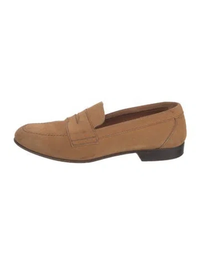 Pre-owned Giorgio Armani Suede Loafers In Brown