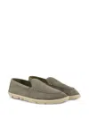 Giorgio Armani Suede Loafers In Gray