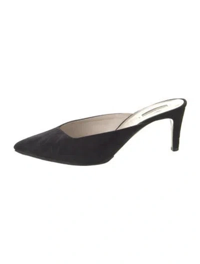 Pre-owned Giorgio Armani Suede Mules In Black