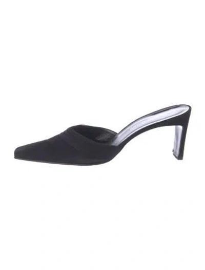 Pre-owned Giorgio Armani Suede Mules In Black