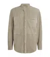 Giorgio Armani Suede Overshirt In Gray