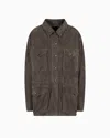 Giorgio Armani Suede Oversized Pea Coat