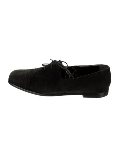 Pre-owned Giorgio Armani Suede Oxfords In Black