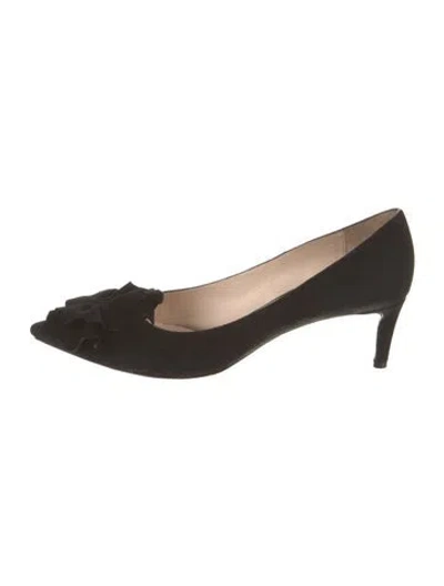 Pre-owned Giorgio Armani Suede Pumps In Black