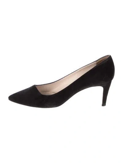 Pre-owned Giorgio Armani Suede Pumps In Black