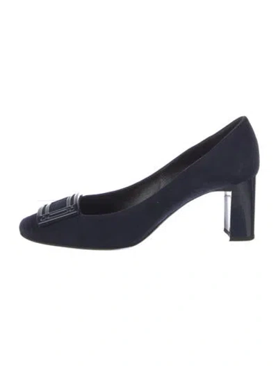 Pre-owned Giorgio Armani Suede Pumps In Blue