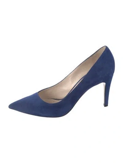 Pre-owned Giorgio Armani Suede Pumps In Blue