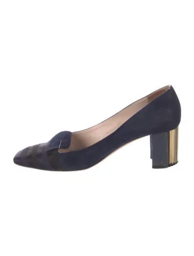 Pre-owned Giorgio Armani Suede Pumps In Blue