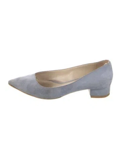Pre-owned Giorgio Armani Suede Pumps In Blue
