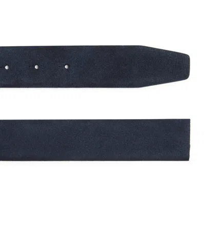 Giorgio Armani Suede Reversible Belt In Blue