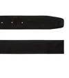 Giorgio Armani Leather Reversible Logo Belt In Black